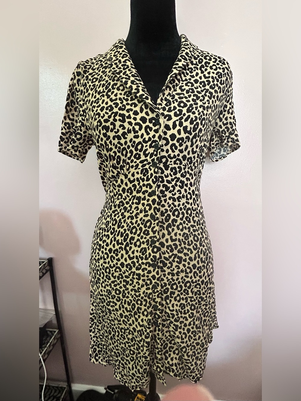 Forever 21 Leopard Print Mini Dress in Tan and Black